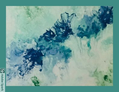 Elizabeth Ansel; Blue Comet, 2020, Original Painting Acrylic, 10 x 20 inches. Artwork description: 241 Inspired by the ride on a blue dragon named Raphael. This fantasy painting is fun and lighthearted in beautiful blues. Painted on stretched canvas with matte finish. ...