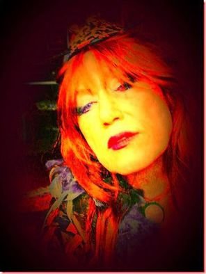 Eva Fidjeland; The Red Lady I, 2014, Original Photography Mixed Media, 18 x  inches. Artwork description: 241      glass, colored glass, leaded glass, Eva Fidjeland, glass artist, Sweden, Orrefors,      ...