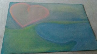 Evelyne Ketterlin; Heartsun And Lake, 2016, Original Pastel, 24 x 34 cm. Artwork description: 241  Heartsun and lake. On paper.                 ...