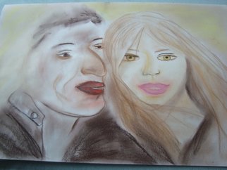 Evelyne Ketterlin; Two People, 2012, Original Pastel, 40 x 29 cm. Artwork description: 241  Two people Pastelpicture. On paper.        ...
