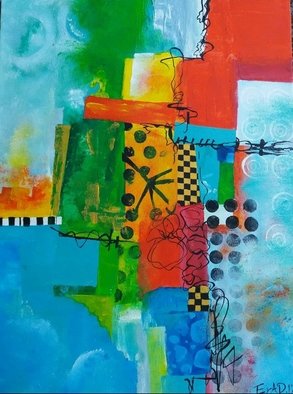 Eyad Sliman; Summer, 2017, Original Painting Acrylic, 30 x 40 cm. Artwork description: 241 It s a modern abstract paintingreflect a summer condition,Signed...