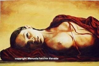 Manuela Facchin Varalda, 'Introspection   Lying Nude', 2004, original Painting Oil, 28 x 20  x 1 inches. Artwork description: 2103  original artwork unique pieceoil on linen canvas ...