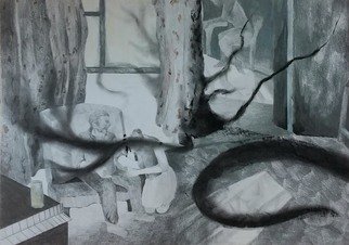 Fahimeh Sharifi; Untitled 003, 2019, Original Drawing Pencil, 70 x 50 cm. Artwork description: 241 from Subdued seriesDrawing, Pencil Drawingon Cardboard...