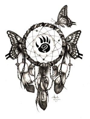 Alejandro Jake; Butterfly Dream Catcher , 2016, Original Digital Print, 8 x 10 inches. Artwork description: 241  Butterfly Dream Catcher with Bear Spirit     ...