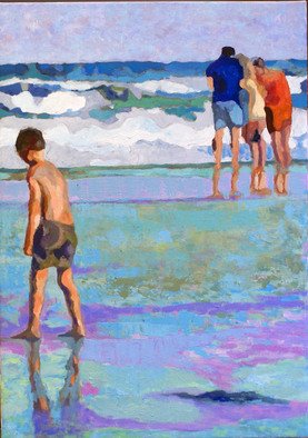 Felipe San Pedro; Genoveses Beach At Almeria, 2014, Original Painting Oil, 46 x 65 cm. Artwork description: 241  people in the beach of Genoveses at Cabo de Gata  Spain. .      ...