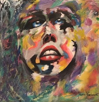 Maria Karlosak; Fear, 2019, Original Painting Acrylic, 12 x 12 inches. Artwork description: 241 Face of fear, Impressionism on canvas. Modern art by Maria Karlosak Artist ...