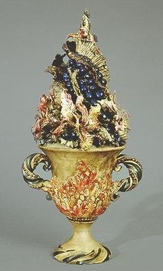 Ildiko Toth; Firebird Amphora, 1998, Original Ceramics Handbuilt, 12 x 28 inches. 
