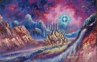 Victor Filippsky; Form, 2020, Original Painting Oil, 12 x 8 inches. Artwork description: 241 Space landscape in a nebula with an unknown life form. ...