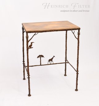 Heinrich Filter; Bronze Table, 2020, Original Sculpture Bronze, 70 x 90 cm. Artwork description: 241 Bronze table inspired by Diego Giacometti with African theme...