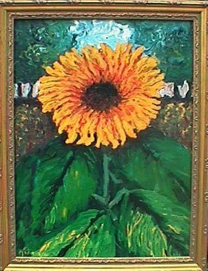 Frank Morrison; Resurrection, 2010, Original Painting Acrylic, 14 x 18 inches. Artwork description: 241  sunflower, acrylic, yellow, green ...