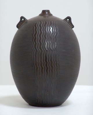 Mikhail Fomiryakov; Vase Waterfall, 2000, Original Ceramics Handbuilt, 15 x 20 inches. Artwork description: 241  Ceramic figure for decoration created by a famous Russian sculptor and potter Mikhail Sadovnikov.Will be perfect for various purposes of decoration both indoors and outdoors.  ...