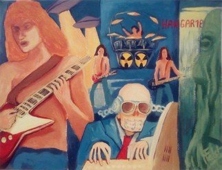 Francois Falet; Hangar 18, 2017, Original Painting Acrylic, 40 x 30 cm. Artwork description: 241 This work illustrates the Megadeth song  Hangar 18  ...