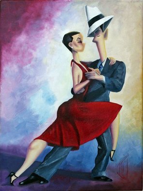 Franco Iturraspe; A Couple Dancing Tango, 2010, Original Painting Oil, 30 x 40 cm. Artwork description: 241  painting of a couple dancing tango ...