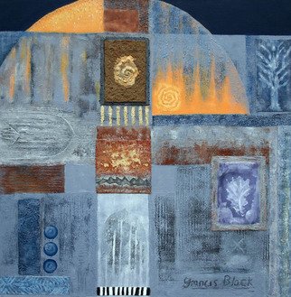 Frank Black; Blue Dream 2, 2011, Original Mixed Media, 1.6 x 1.6 m. Artwork description: 241   Collage, multi layering texture rich, with cement   ...
