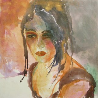 Kohlene Hendrickson; Avril, 2011, Original Mixed Media, 100 x 100 cm. Artwork description: 241  portrait, expressive, figurative, encaustic ...