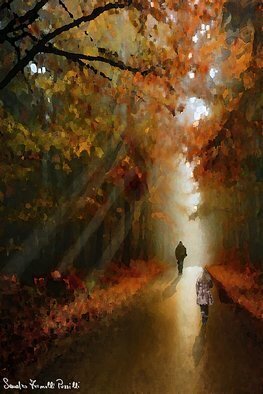 Sandro Frinolli Puzzilli; Autumn Meeting, 2016, Original Digital Art, 50 x 70 cm. Artwork description: 241 This work was inspired by a scene encountered in an autumn forest in Italy...