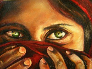 Cyr Antoine Hubert; Afghanne, 2016, Original Painting Oil, 75 x 50 cm. Artwork description: 241 Afghanistan girl...