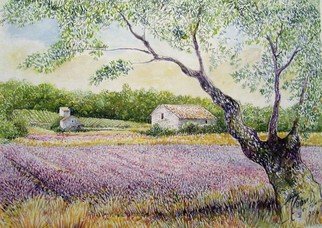 Cyr Antoine Hubert; Provence, 2016, Original Watercolor, 30 x 20 cm. Artwork description: 241 Paysage de Provence ...