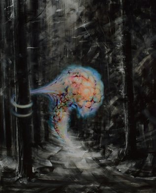 Gabriel Bodnariu; In The Forest, 2017, Original Painting Oil, 120 x 150 cm. Artwork description: 241 Road, Trees, Colors, Forest, Light, art, gallery, ...