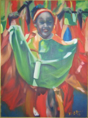 Pegasus Gallery; Carnival Pickney, 1997, Original Painting Oil, 35 x 47 inches. Artwork description: 241                                       Artist: A. J. Brown   From figure series         Artist: Barrinton Lord                         ...