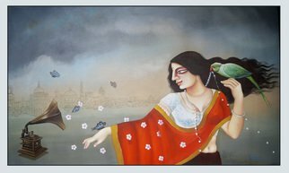 Gautam Mukherjee; Bonolata 1, 2020, Original Painting Acrylic, 48 x 28 inches. Artwork description: 241 I inspaired by Poet Jibonanonda Das...
