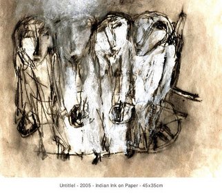 Georges Fikry Ibrahim; Icons, 2002, Original Drawing Charcoal, 30 x 28 inches. Artwork description: 241  icons ...