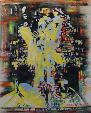 George Mulaudzi; Neons, 2021, Original Painting Oil, 61.2 x 82.6 cm. Artwork description: 241 oil on canvas...