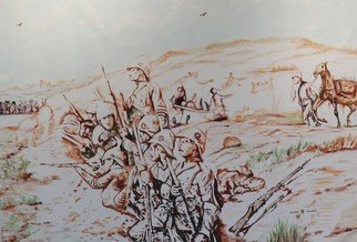 George Mulaudzi; War In Dunes, 2021, Original Painting Oil, 210.9 x 83.7 cm. Artwork description: 241 oil on canvas...