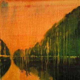 George Oommen; Sunset At Mankotta, 2004, Original Painting Oil, 24 x 24 inches. 