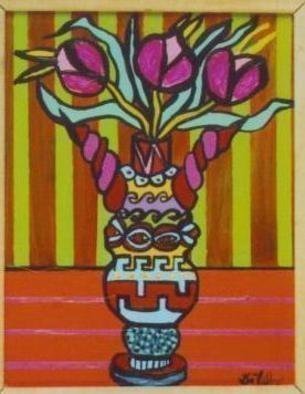 Jerry  Di Falco, 'Gnostic Vase Of The Three...', 2006, original Painting Acrylic, 8 x 10  x 1 inches. Artwork description: 16167 Price does not include shipment costs.Acrylic on stretched canvas, framed with white pine stripping....