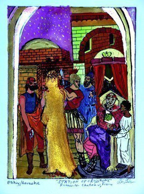 Jerry  Di Falco, 'First Station Of The Cross', 2020, original Mixed Media, 12 x 16  x 0.5 inches. Artwork description: 2307 This original, one of a kind work combines the genres of printmaking and painting.  I employed an artist proof of the 2013 edition and added gouache and watercolour.  I printed and published this etching at The Center for Works on Paper in Philadelphia, Pennsylvania.  Please note that ...