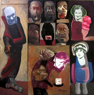 Gheorghe Lungu; Autoportret, 2015, Original Painting Oil, 130 x 130 cm. Artwork description: 241              contemporary figurativ art       contemporary art, figurativ, portrait, oil                   ...
