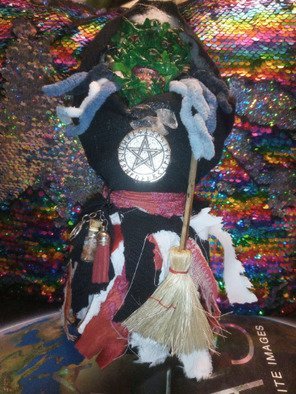 Olga Perina; Tribal Spiritual Doll Daya, 2021, Original Sculpture Other, 5 x 10.5 inches. Artwork description: 241 This is a Tribal powerful spiritual doll.  It is not a Toy.  It is used for healing and protection.  Filled with black hawaian salt, pink salt, cinnamon, bay leaf, sage, thyme, A couple drops of orange blossom essential oil, rose quartz chips stuffed inside the doll.  It ...