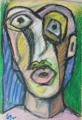 George Grant; Portrait Of An Apprentice, 2022, Original Pastel Oil, 26 x 38 cm. Artwork description: 241 True identity can be revealed by and through breaking the form, as the art is not a photograph but a philosopher s stone to reveal the unseen mysteries. ...
