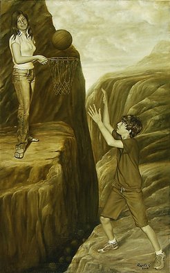Rapiti Giovanni; The Basket, 2008, Original Painting Oil, 160 x 100 cm. 