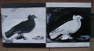 Godwin Constantine; Black And White Peace Doves, 2010, Original Painting Acrylic, 12 x 12 feet. Artwork description: 241   peace has different meanings. it is a relative term ...