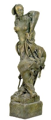 Lila Goldner; Water Angel, 2004, Original Sculpture Other, 0.5 x 2 m. Artwork description: 241  women figure growing out of water, construction of diff. materials and ready mades, alabaster, rubber, metal, fabric. . ...