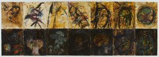 Marcia Freedman; BTY Suite 3, 2009, Original Mixed Media, 51.5 x 22 inches. Artwork description: 241     Better Than Yesterday is an abstract installation of drawings on vellum whose source is found within the interior of the body. There are 14 drawings each 11x8 1/ 2 on vellum.      ...