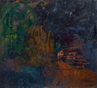 Marcia Freedman; DAMAGED, 2009, Original Painting Oil, 51.5 x 48 inches. Artwork description: 241   Damaged is an abstract oil painting on paper influenced by imagery from landscape and from within the interior of the human body.  ...