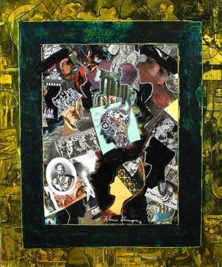 Ronnie Greenspan; Regal, 2004, Original Collage, 30 x 36 inches. Artwork description: 241 face, profile, ancient, antique...