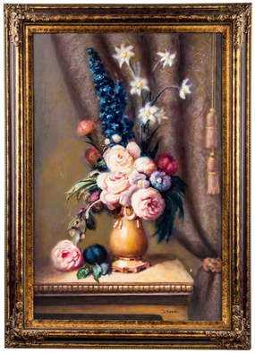 Gregori Furman; Still Life, 2014, Original Painting Oil, 24 x 18 inches. Artwork description: 241  Vase with flowers in warm colors  ...