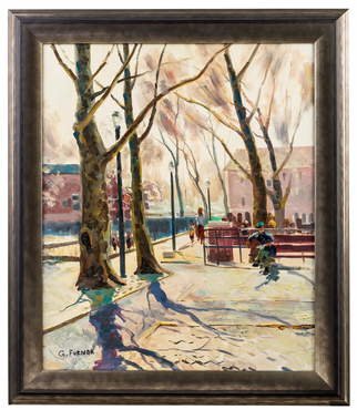 Gregori Furman; Winter In The Park, 2013, Original Painting Oil, 16 x 30 inches. Artwork description: 241  Scenery of a snowy park. ...