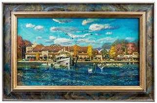Gregori Furman; Port, 2014, Original Painting Oil, 24 x 18 inches. Artwork description: 241  Fishing boat going out to work   ...