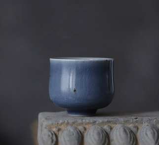 Guangyu Li; Deep Blue, 2019, Original Ceramics Handbuilt, 6 x 7 cm. Artwork description: 241 hand- made mazarine porcelain teacup, collection level...