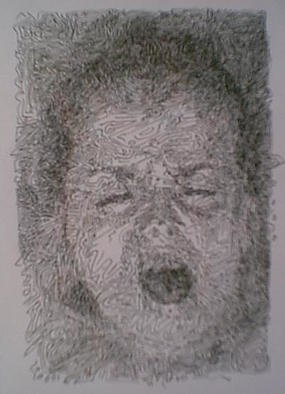 John Hampshire; Superstring Siren Drawing, 2001, Original Drawing Pen, 6 x 8 inches. Artwork description: 241 pen on paper...