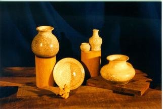 Paul Fucci; Raku Ceramic Pots, 2000, Original Ceramics Wheel, 8 x 5 inches. Artwork description: 241 Hand- thrown on wheel- white satin raku...