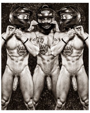 Hans Fahrmeyer; Collage 016, 2015, Original Photography Silver Gelatin, 14 x 11 inches. Artwork description: 241  men, nude, penis, collageerotic. Male, Guy white guy ...