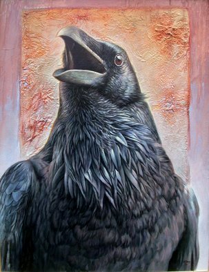 Hans Droog; Raven, 2011, Original Painting Oil, 24 x 30 inches. Artwork description: 241  Portrait of a Raven ...