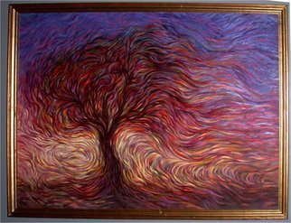 Hans Droog; Sunset Tree, 2008, Original Painting Oil, 60 x 48 inches. Artwork description: 241  Tree in sunset ...