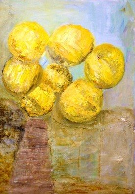 Lillemor Hansson; Yellow Flowers, 2017, Original Other, 30 x 40 cm. Artwork description: 241 an acrylic painting made in Cannes...